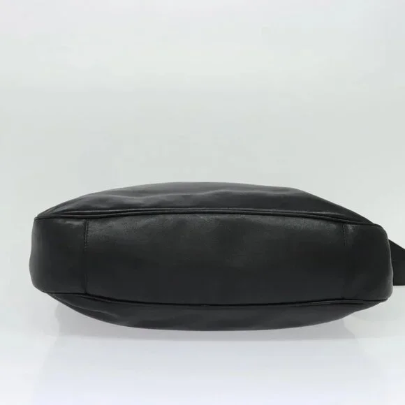 GUCCI Bamboo Hand Bag Leather 2way Black Gold 001 2123 1577 Auth 135785
